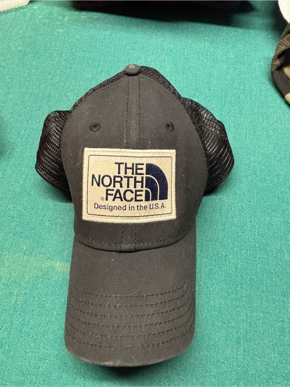 The North Face Black Mesh Back Baseball Cap with Logo Patch